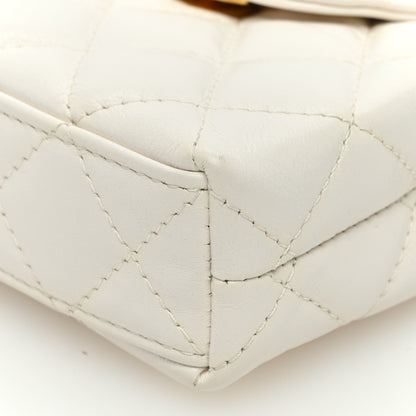 Chanel Shiny Aged Calfskin Quilted Mini Nano Kelly Shopper White 10 of 10