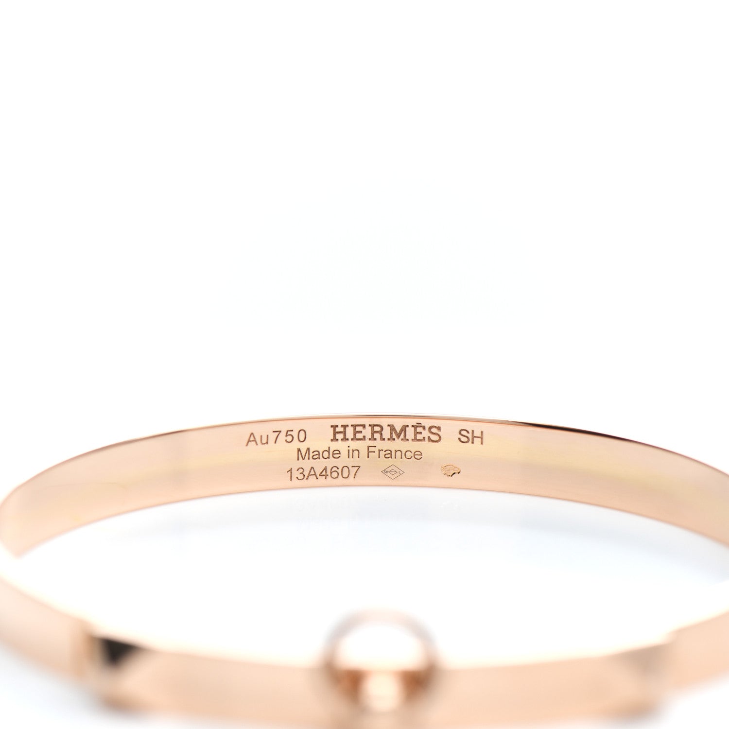 Hermes 18K Rose Gold PM Collier De Chien Bracelet SH 3 of 4