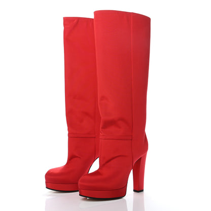 Gucci Twill Larius Knee High Boots 37 Heron Red 3 of 7