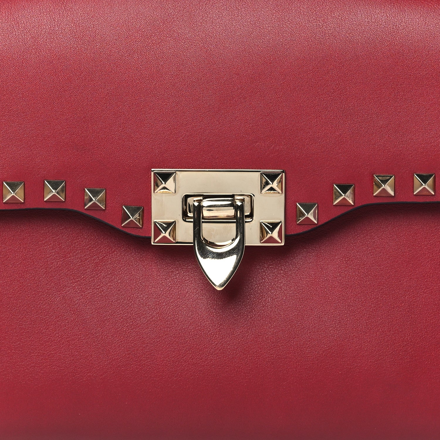 Valentino Garavani Vitello Medium Rockstud Flap Saddle Bag Scarlet 7 of 10