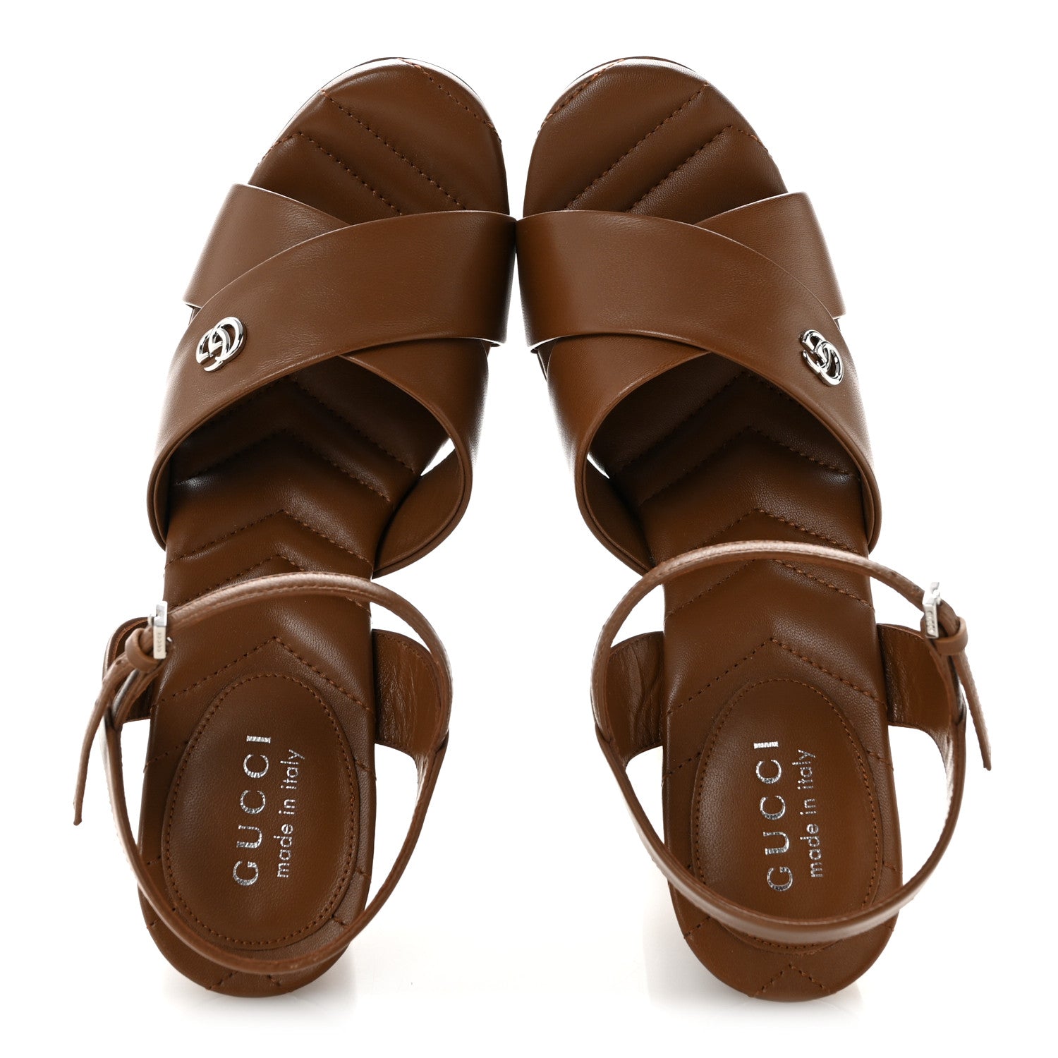 Gucci Nappa Charlotte GG Platform Sandals 36.5 Sundial 2 of 11