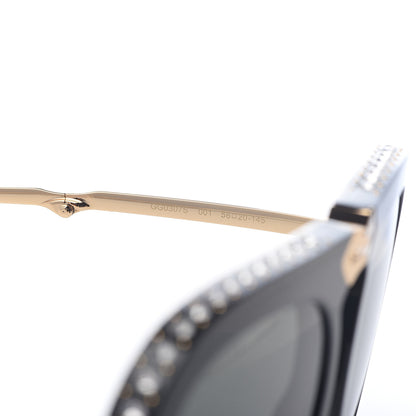 Gucci Acetate Crystal Foldable Aviator Sunglasses GG0307S Black 5 of 10