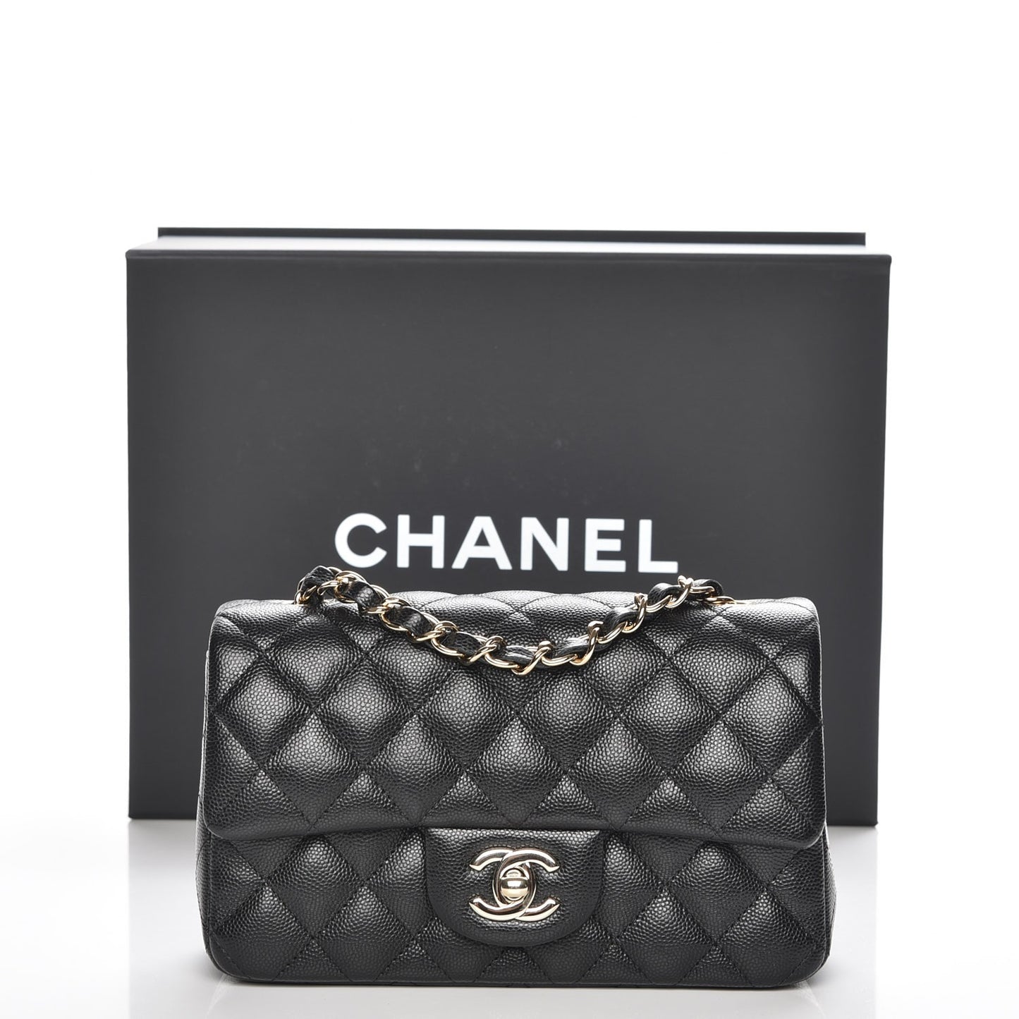 Caviar Quilted Mini Rectangular Flap Black