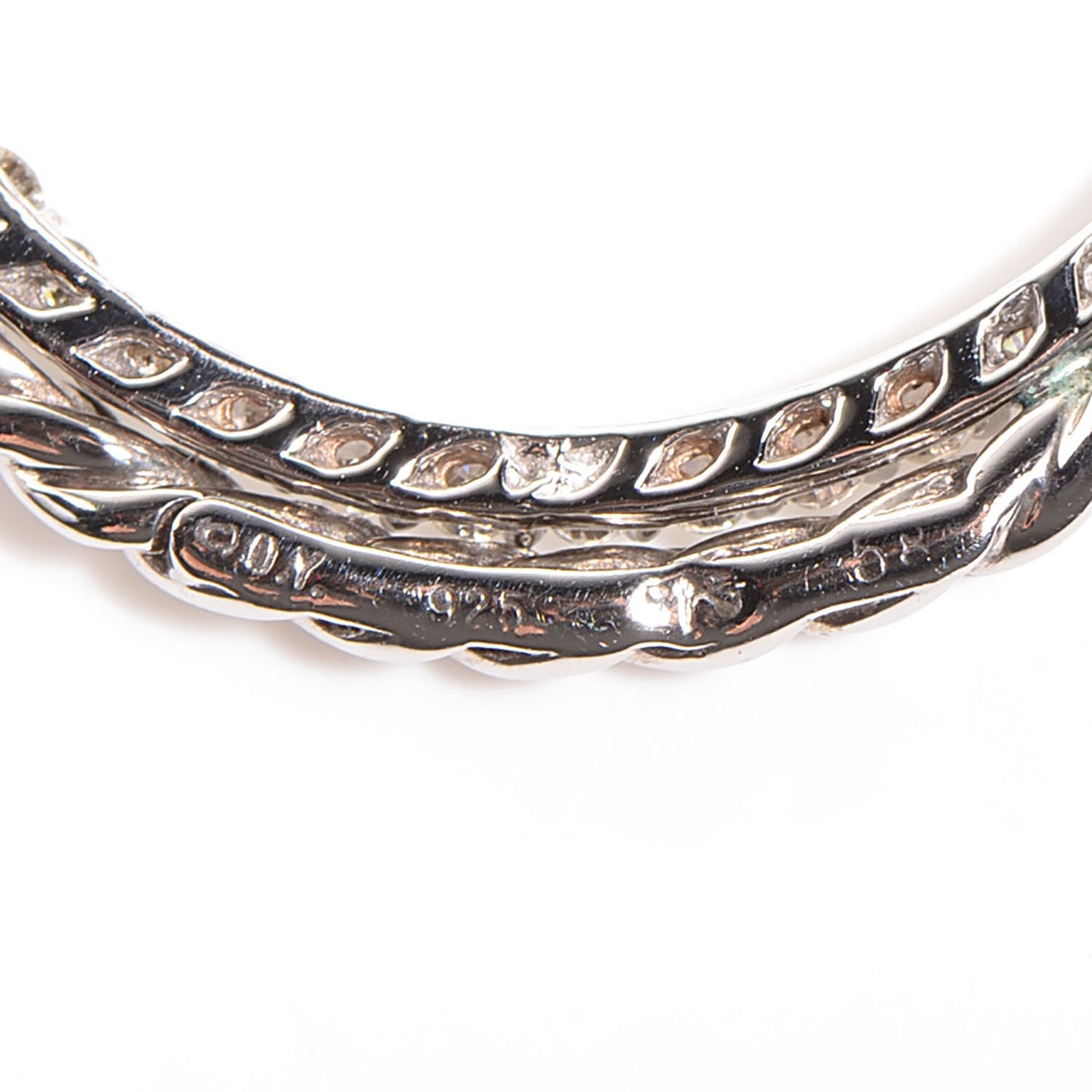Sterling Silver Diamond Crossover Circle Pendant Necklace