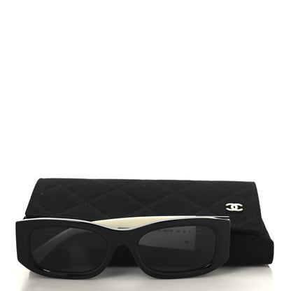 Chanel Acetate Rectangle Sunglasses 5525 Black White 7 of 7