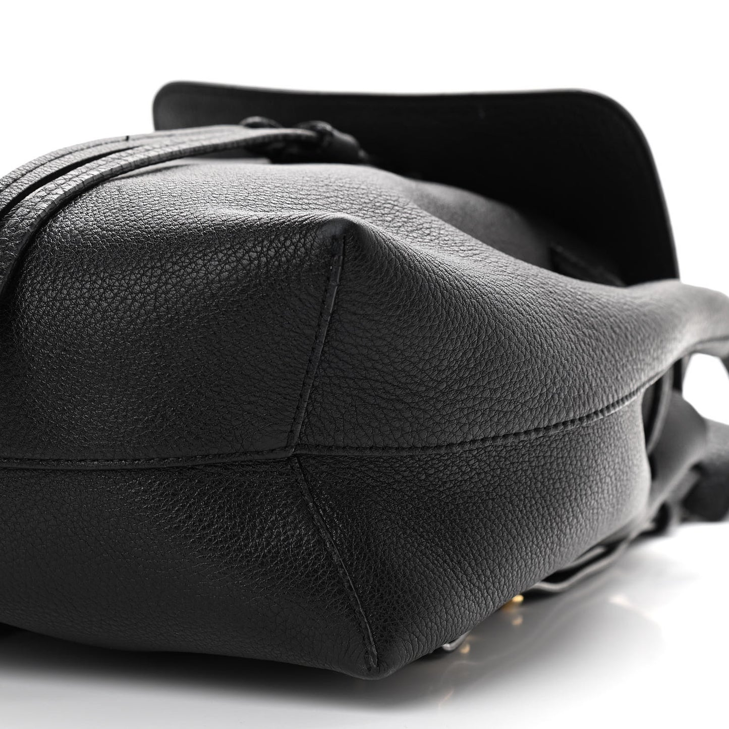 Tumbled Calfskin Backpack Bag Black