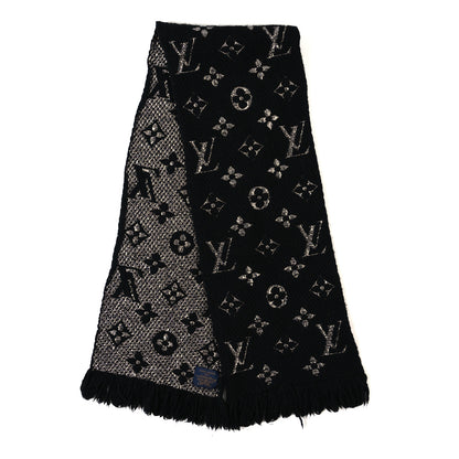 Louis Vuitton Wool Silk Logomania Shine Scarf Black 2 of 3