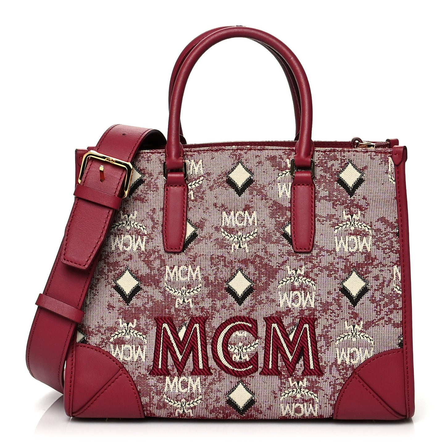 Jacquard Monogram Small Tote Red