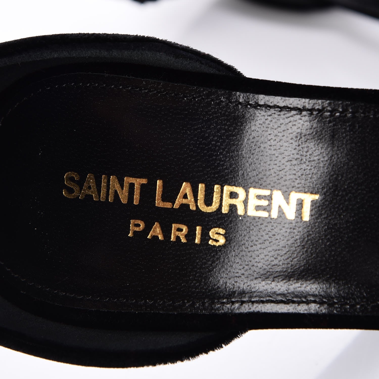 Saint Laurent Velvet Amber 105 Ankle Strap Sandals 37 Black 7 of 7