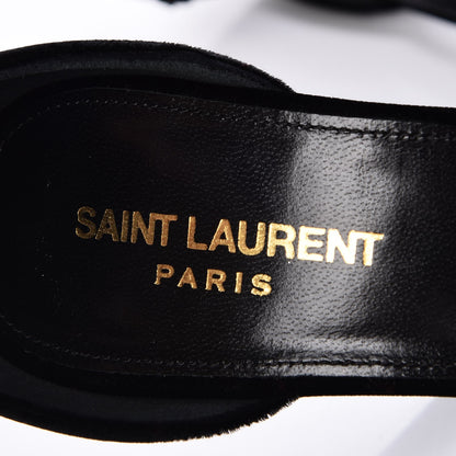 Saint Laurent Velvet Amber 105 Ankle Strap Sandals 37 Black 7 of 7
