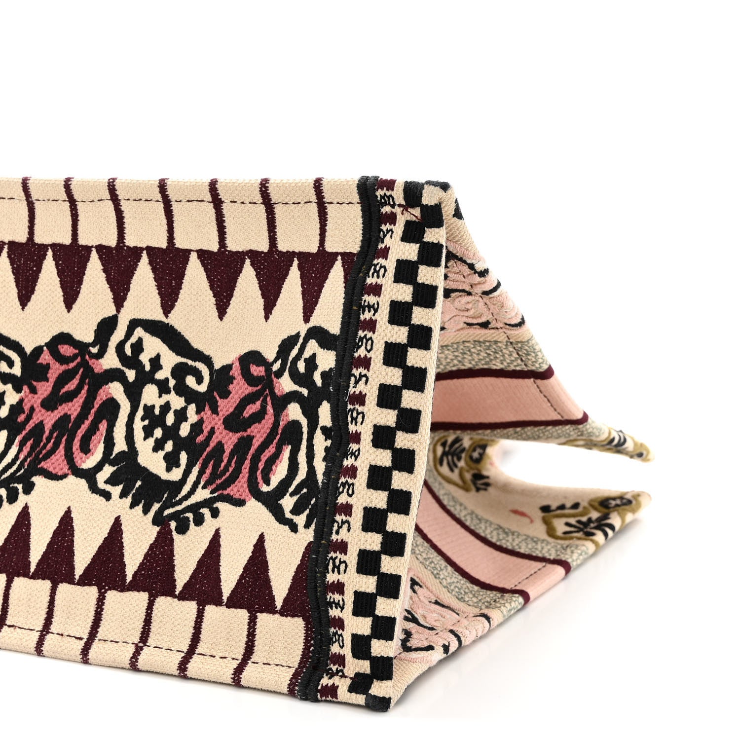 Christian Dior Canvas Embroidered Geometric Medium Book Tote Multicolor 10 of 18