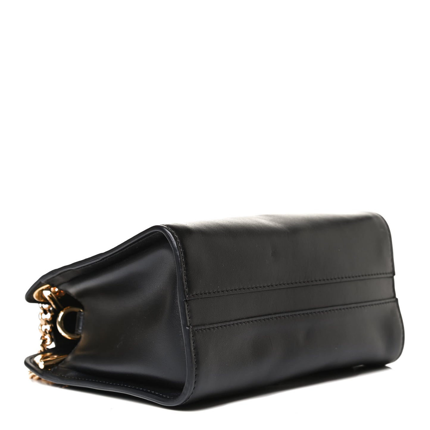 Shiny Calfskin Mini Annie Shoulder Bag Black