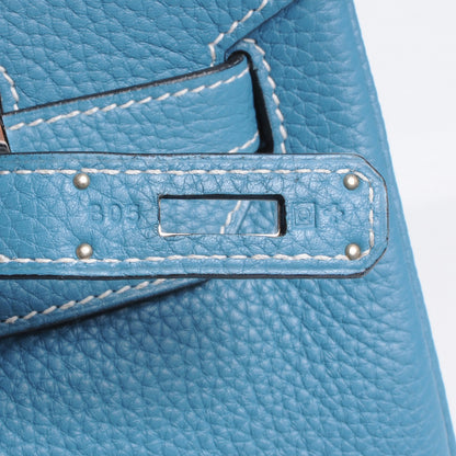Hermes Taurillon Clemence Birkin 35 Blue Jean 6 of 10