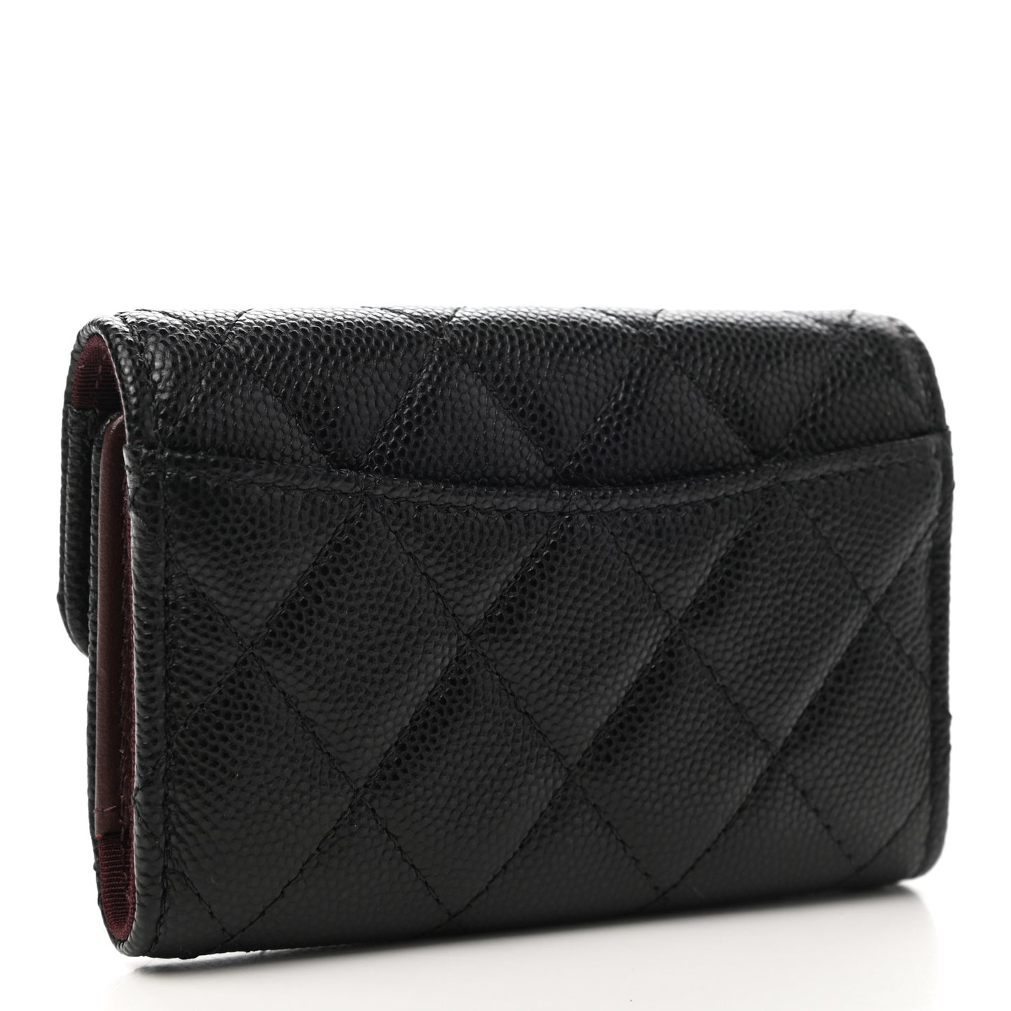 Caviar Quilted Classic 4 Key Holder Wallet Black