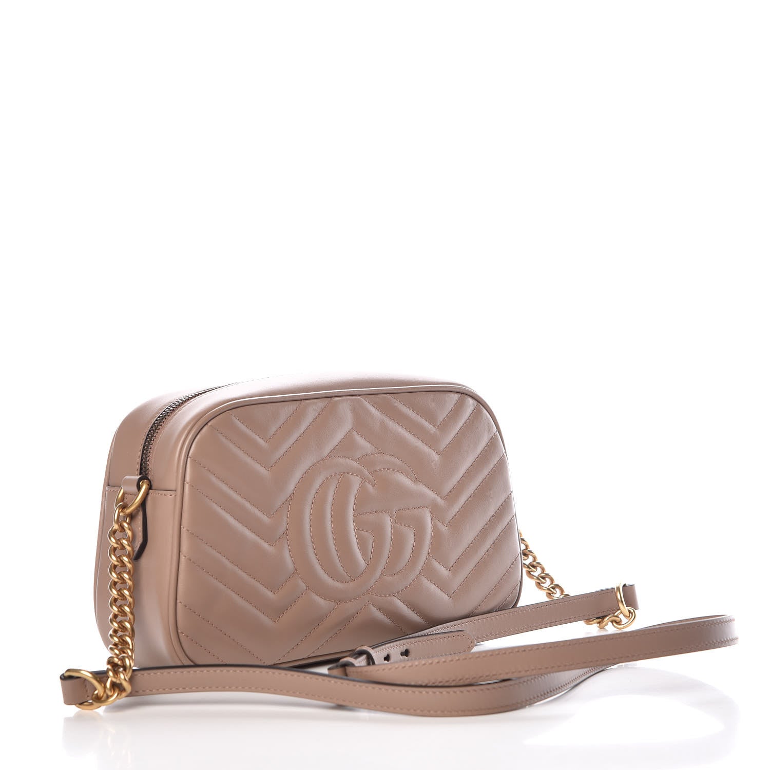 Gucci Calfskin Matelasse Small GG Marmont Chain Shoulder Bag Porcelain Rose 3 of 10