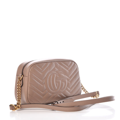 Gucci Calfskin Matelasse Small GG Marmont Chain Shoulder Bag Porcelain Rose 3 of 10