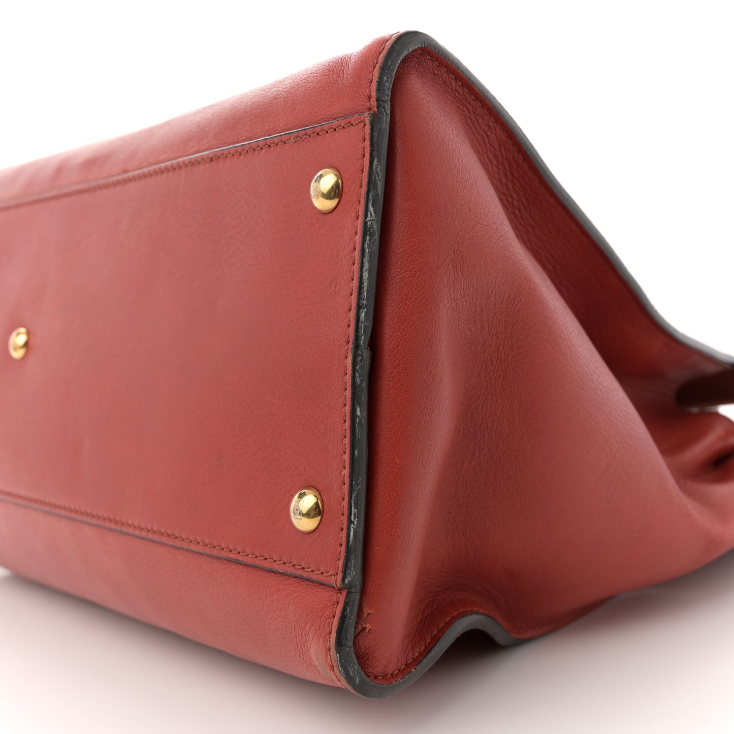 Vitello Suede Large Peekaboo Iconic Satchel Terra di Siena