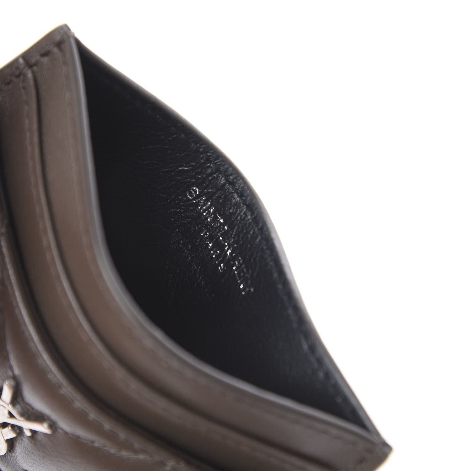 Saint Laurent Calfskin Y Quilted Monogram LouLou Credit Card Case Faggio 5 of 5