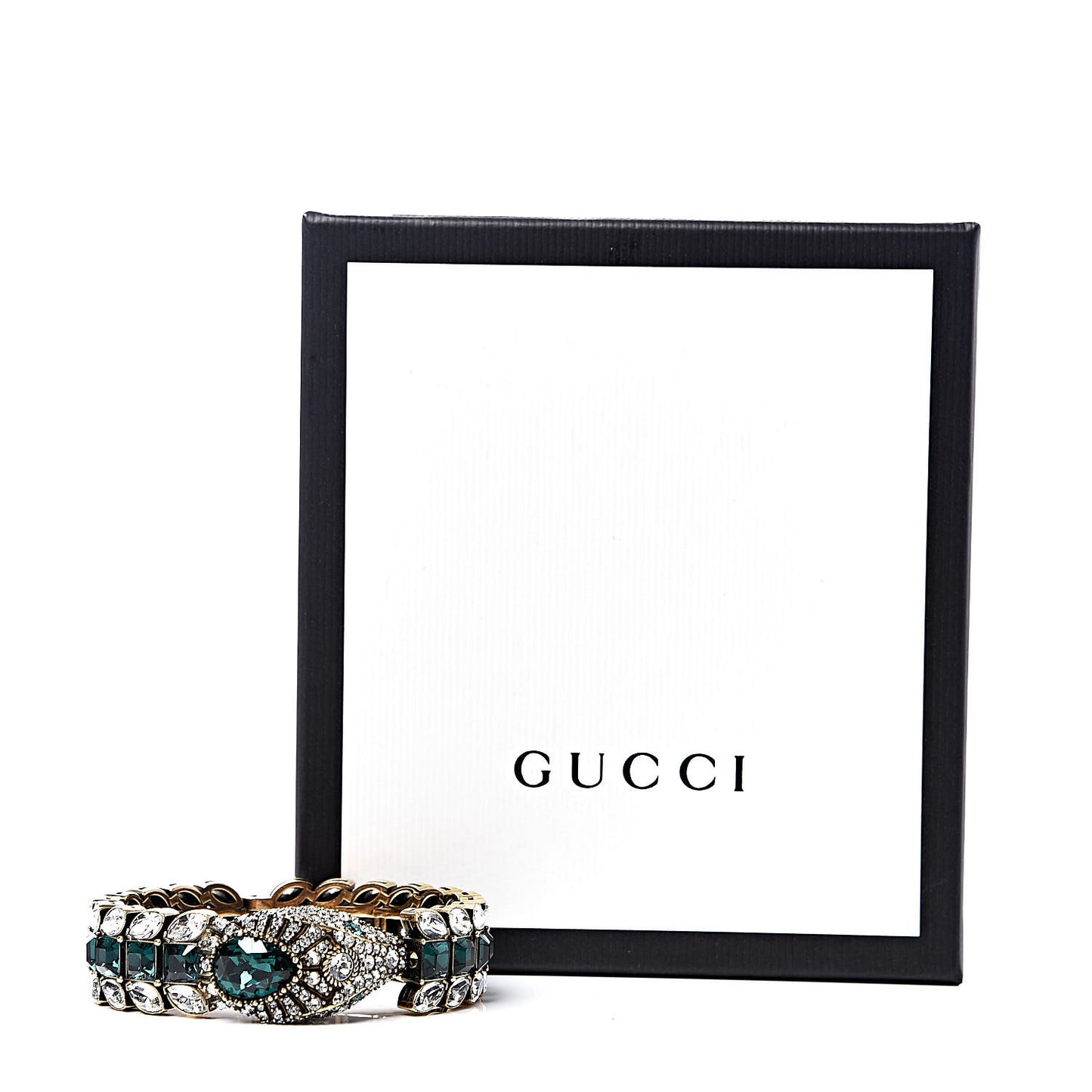 Crystals Snake Bracelet S White Green
