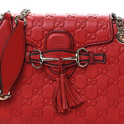 Gucci Guccissima Small Emily Shoulder Bag Red 9 of 9