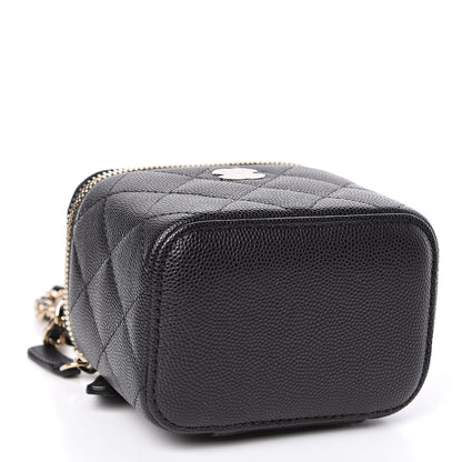 Chanel Caviar Quilted Mini Vanity Case With Chain Black 4 of 10