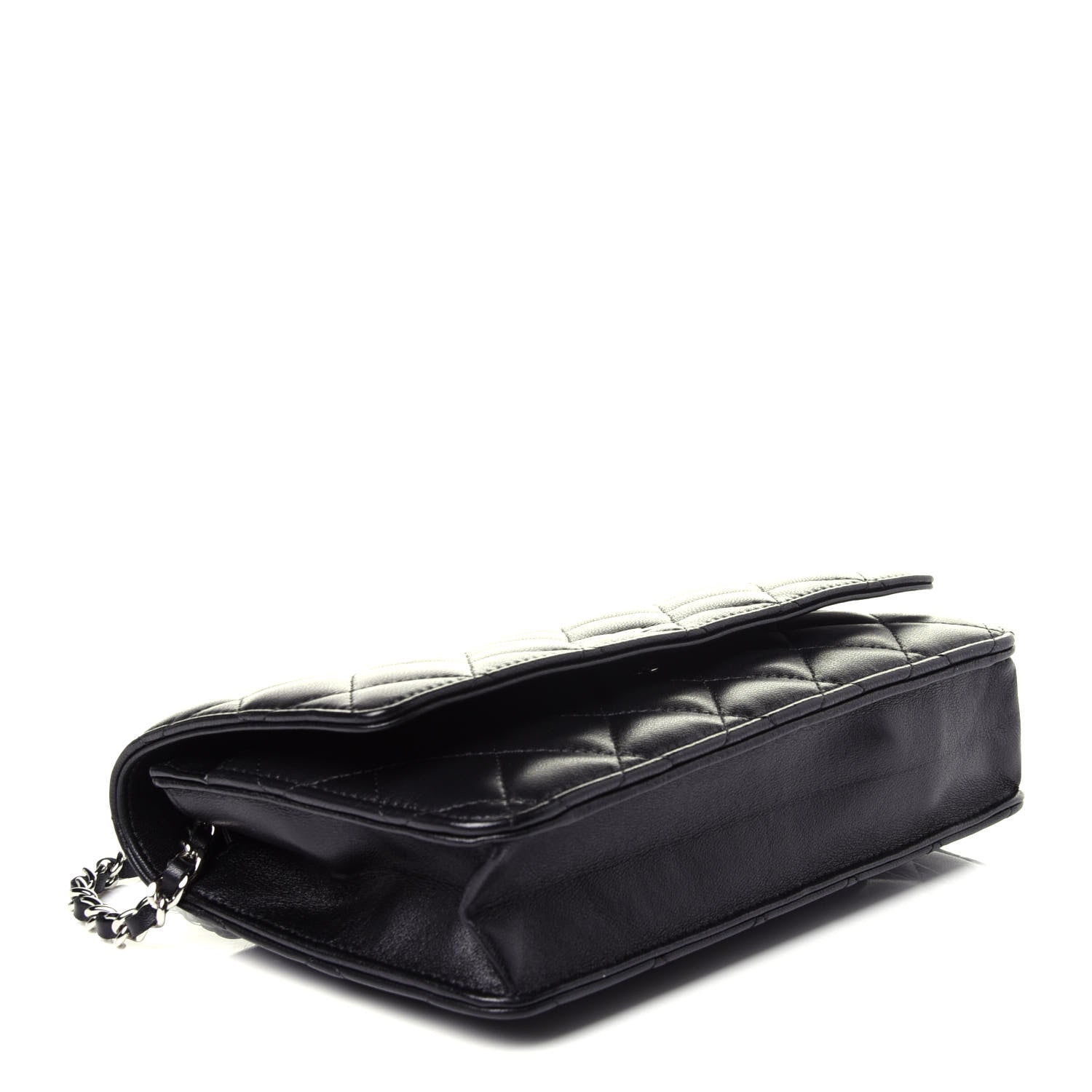 Chanel Lambskin Quilted Wallet On Chain WOC Black 5 of 11
