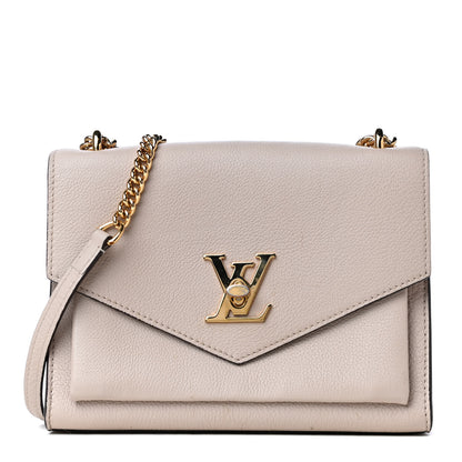 Louis Vuitton Soft Calfskin Mylockme Chain Bag BB Greige 1 of 8