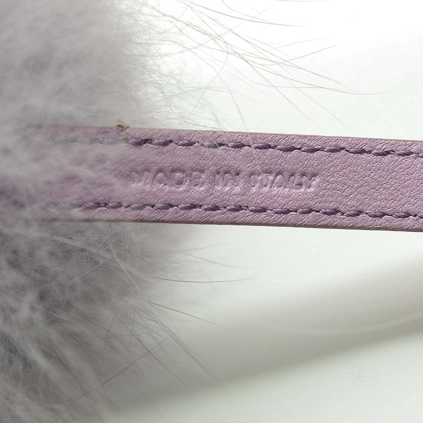 Fox Fur Shiny Nappa Bi-Color R ABCharm Bag Charm Lilla Blue Violetta