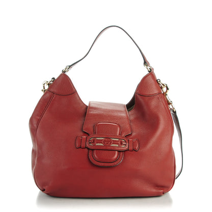 Gucci Pebbled Calfskin Medium Dressage Hobo Red 1 of 7