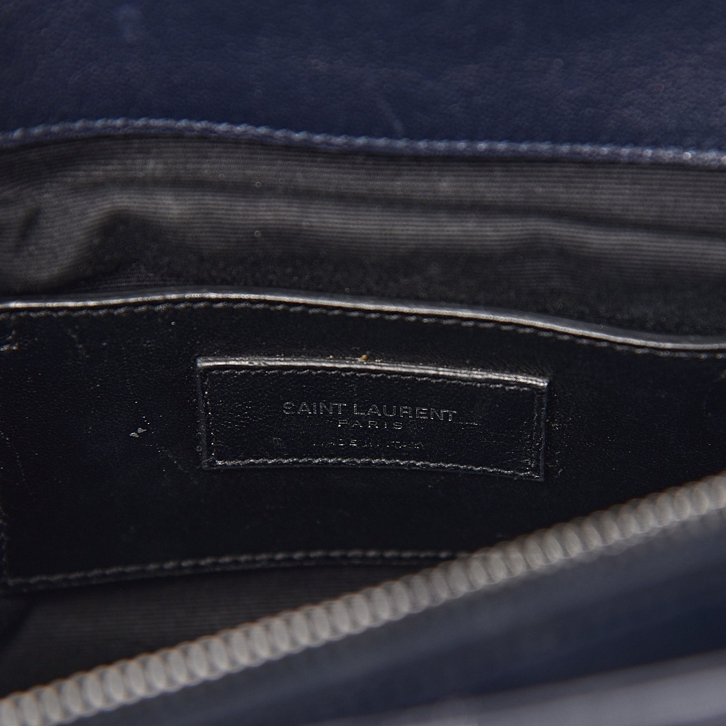 Sheepskin Matelasse Chevron Monogram Large College Satchel Deep Marine
