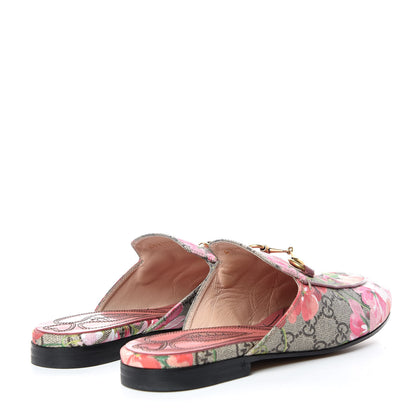 Gucci GG Supreme Monogram Blooms Womens Princetown Slippers 36 Beige Multicolor Dry Rose 4 of 13