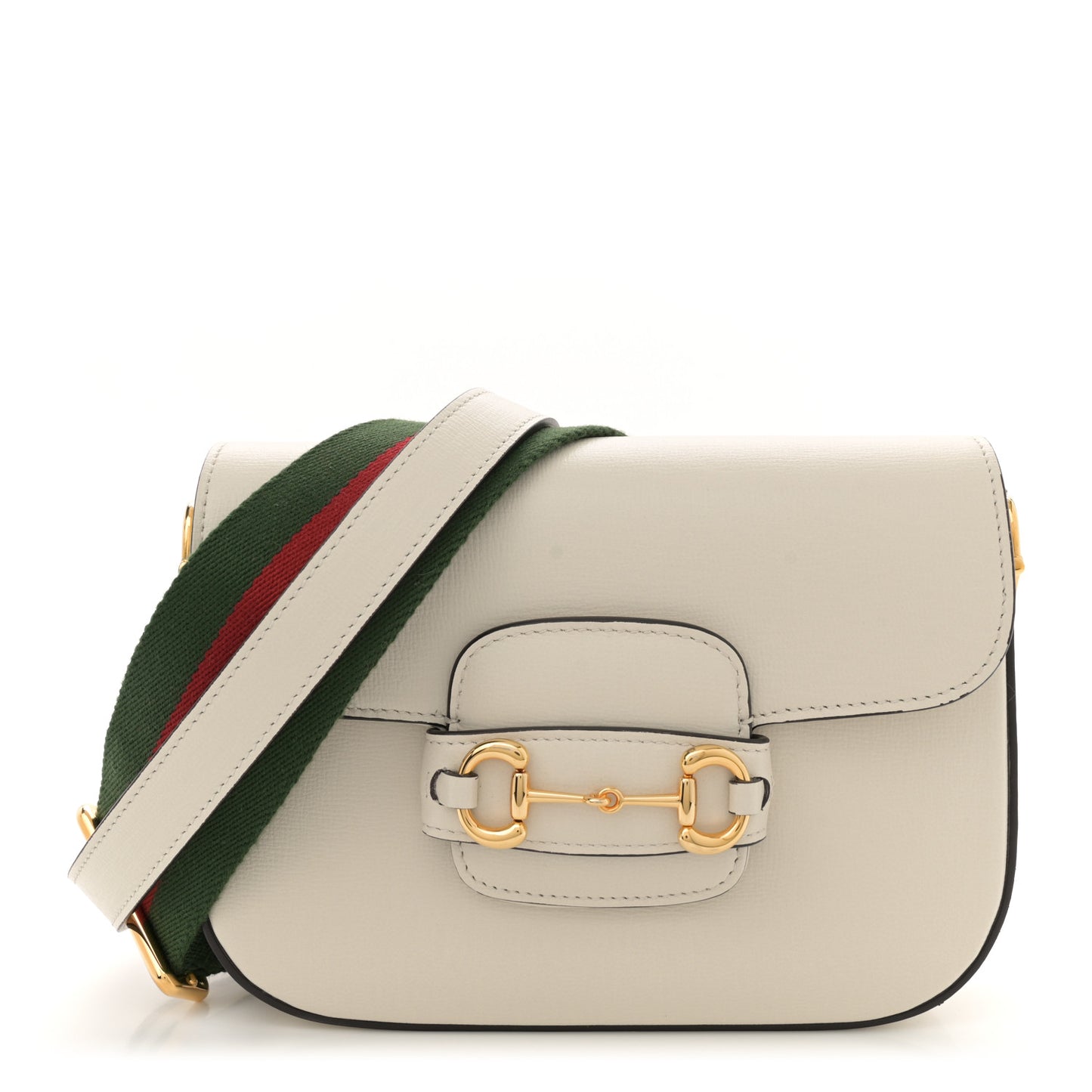 Azalea Calfskin Web Mini Horsebit 1955 Shoulder Bag Mystic White