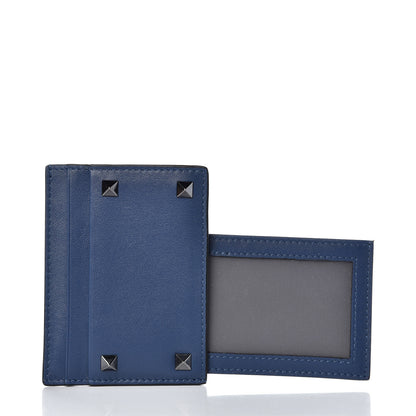 Valentino Garavani Vitello Rockstud Card Holder Indigo 6 of 7