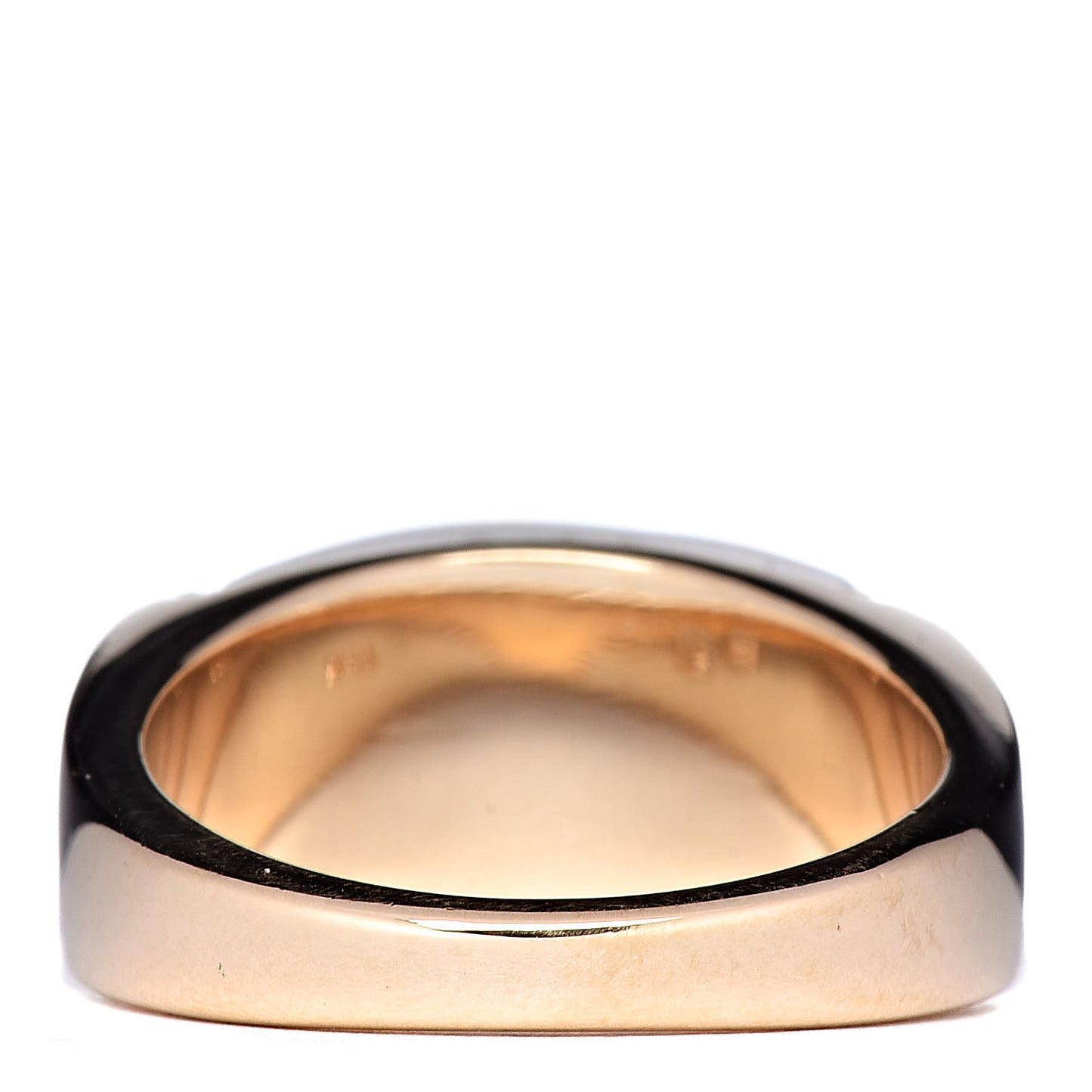 18K Yellow Gold White Ceramic Tronchetto Ring 52 6