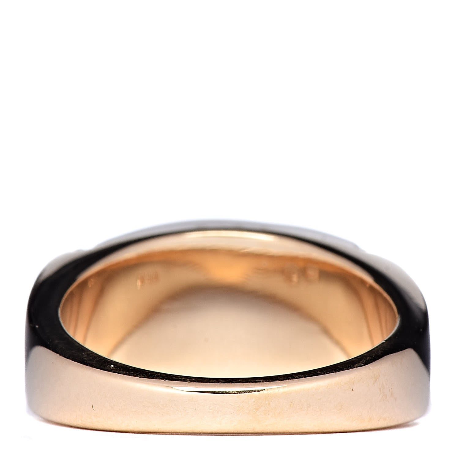 Bulgari 18K Yellow Gold White Ceramic Tronchetto Ring 52 6 4 of 6