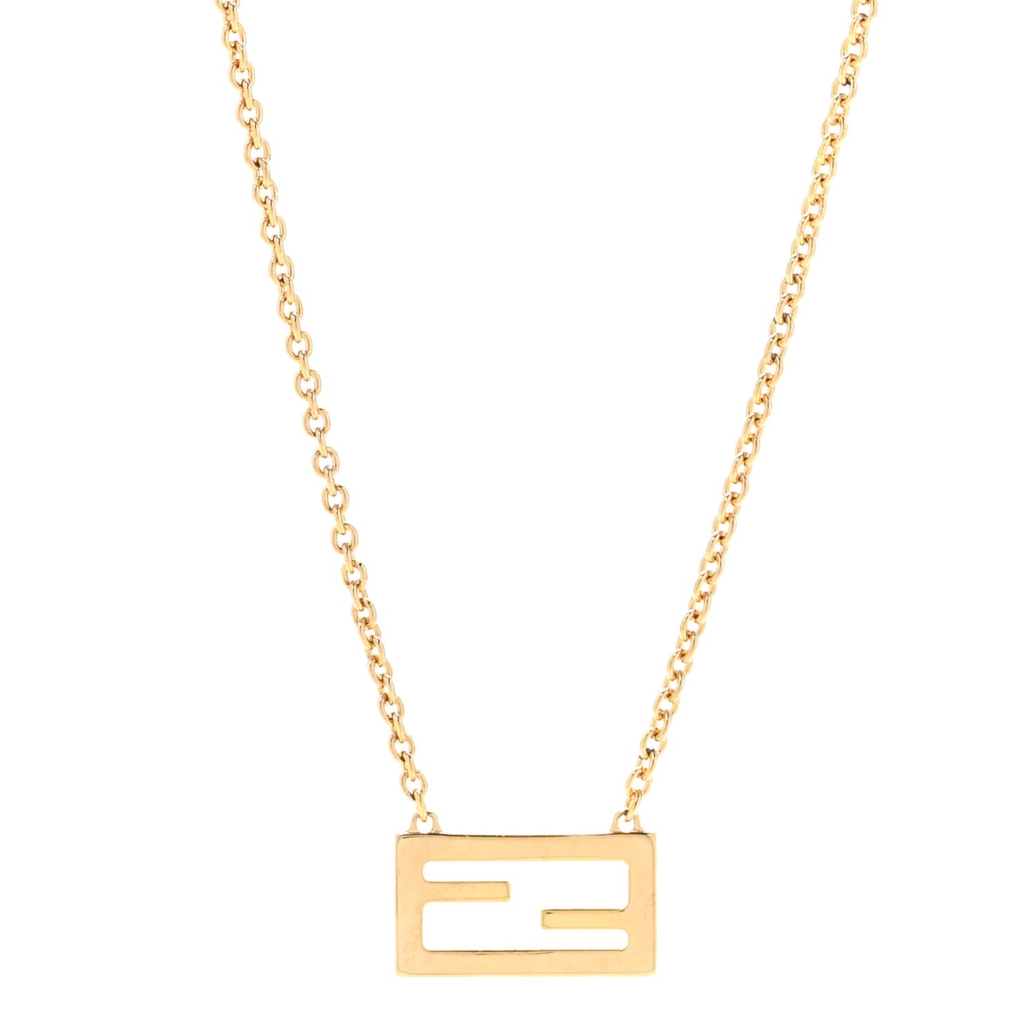 Fendi Bronze Baguette Necklace Gold 4 of 7