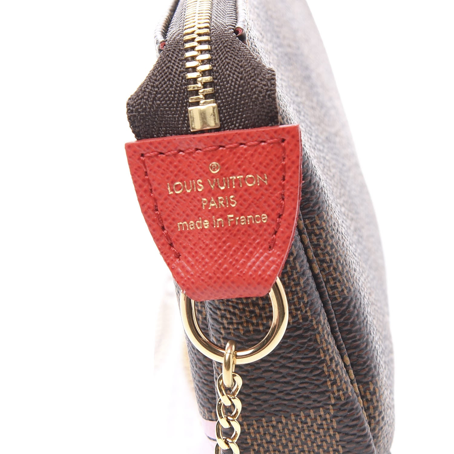 Louis Vuitton Damier Ebene 2019 Christmas Animation Mini Pochette Accessories Red 6 of 10