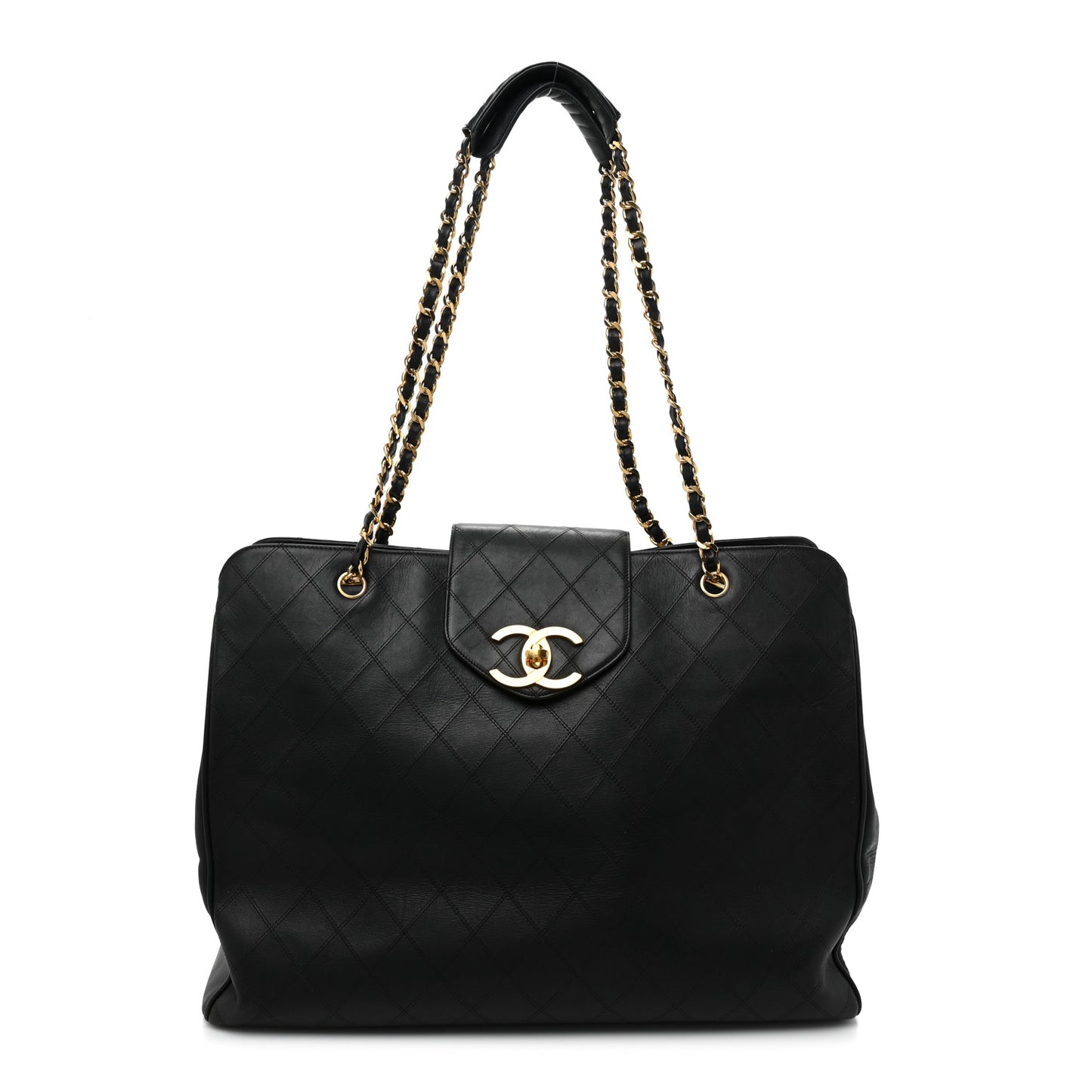 Calfskin Stitched XL Weekender Black