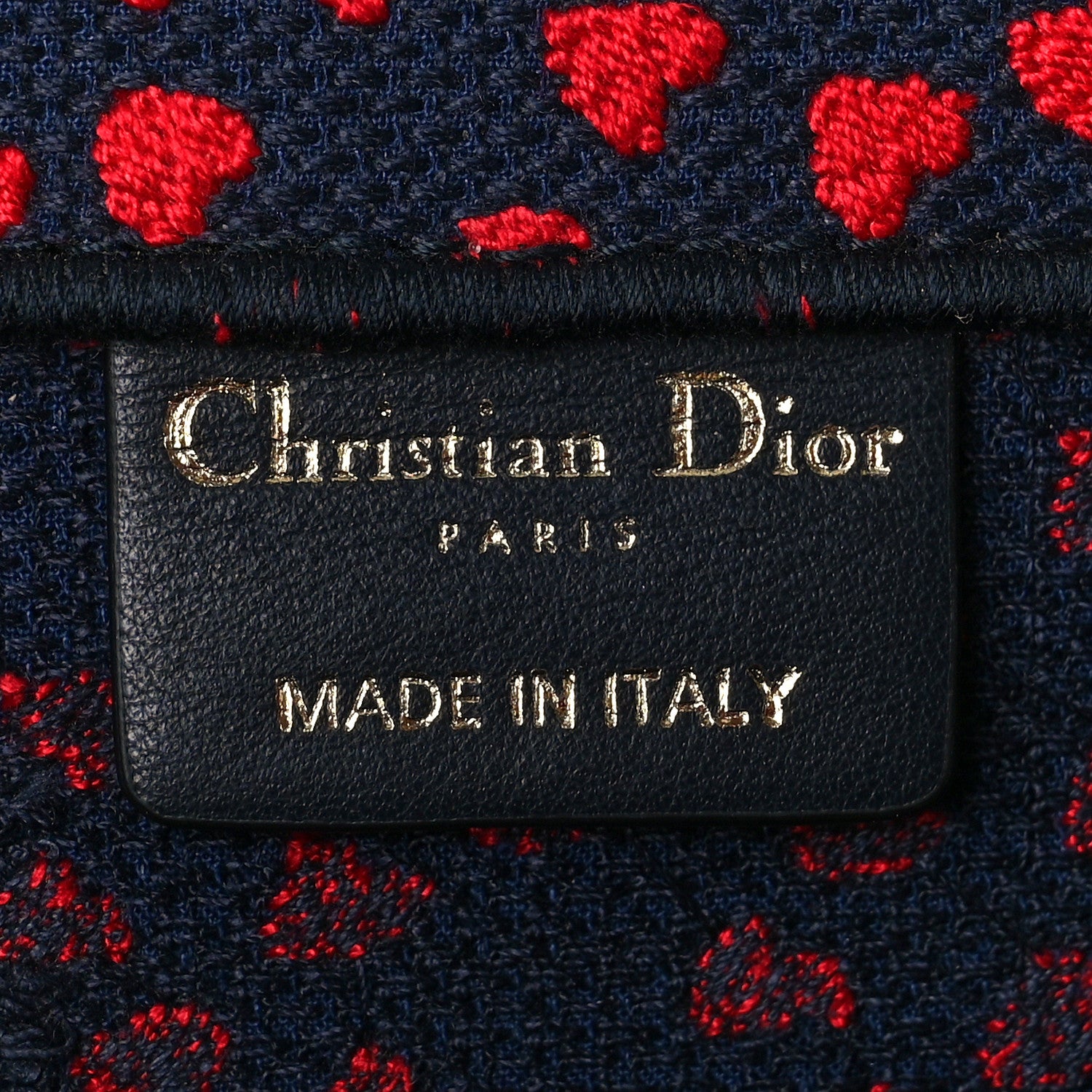 Christian Dior Canvas Embroidered Pop Heart I Love Paris Medium Book Tote Red Multicolor 6 of 10