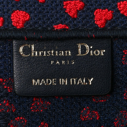 Christian Dior Canvas Embroidered Pop Heart I Love Paris Medium Book Tote Red Multicolor 6 of 10