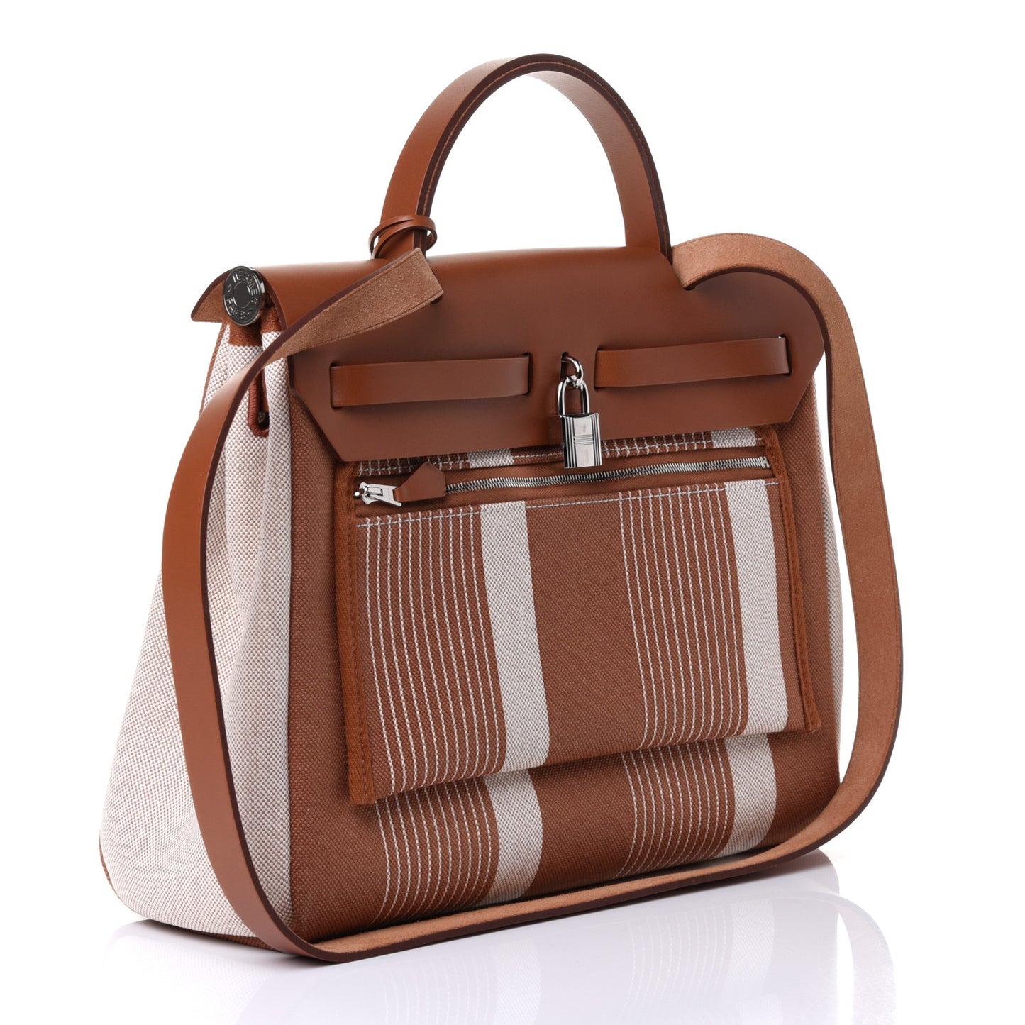 Vache Hunter Toile H Vibration Herbag Zip Retourne 31 PM Fauve Ecru Beige