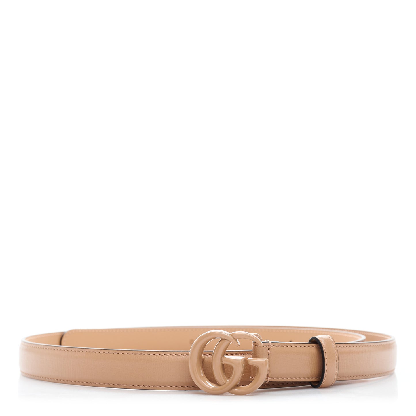 Azalea Calfskin Enamel Monochrome Double G 20mm Belt 100 40 Camelia