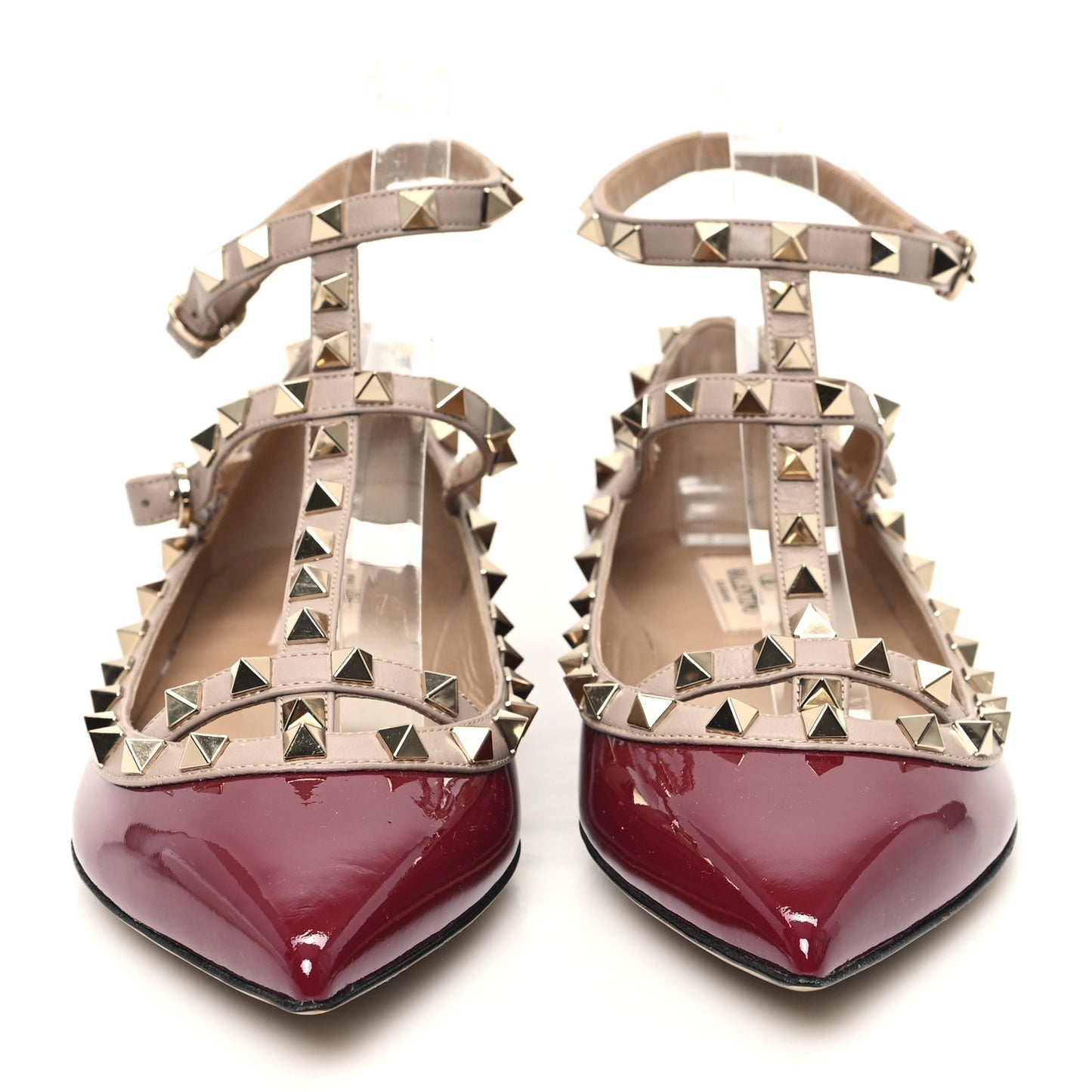 Patent Nappa Rockstud Cage Ballerina Flats 40