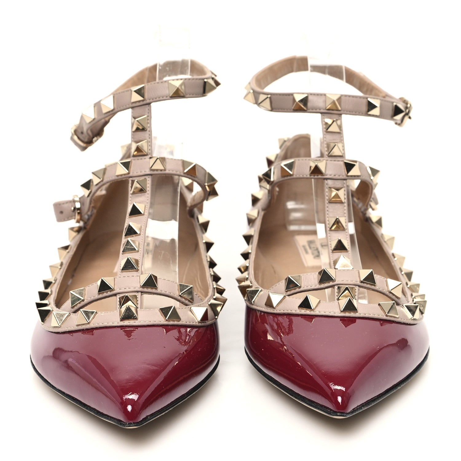 Valentino Garavani Patent Nappa Rockstud Cage Ballerina Flats 40 3 of 9