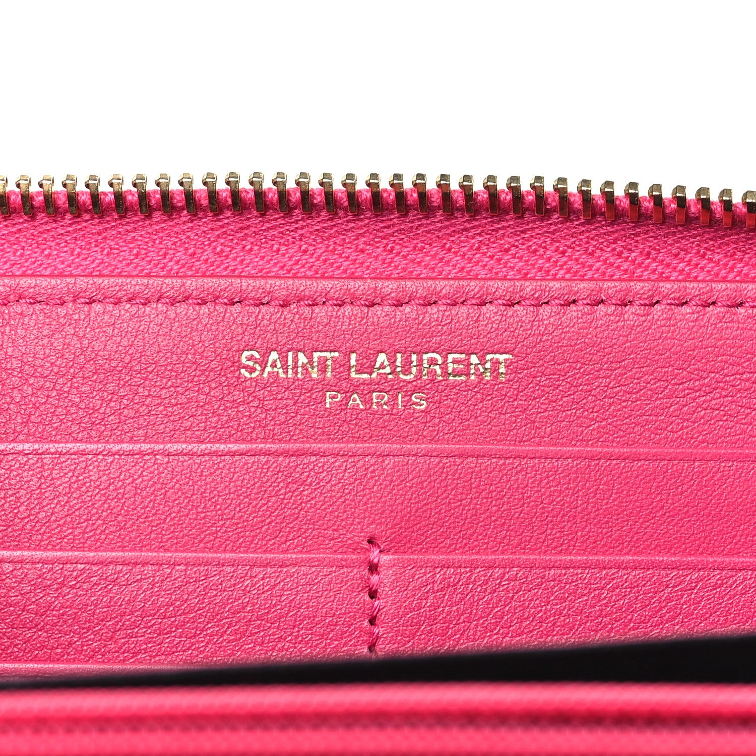 Saint Laurent Calfskin Classic Y Ligne Zip Around Wallet Fuchsia 6 of 6