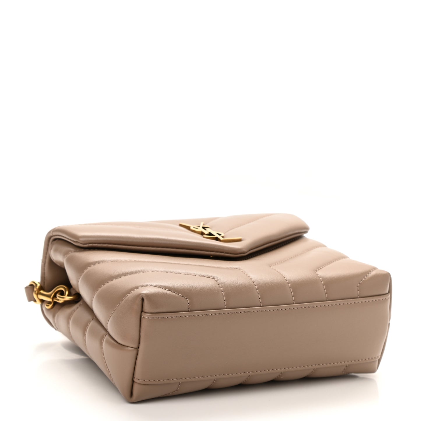 Calfskin Y Quilted Monogram Toy Loulou Crossbody Bag Dark Beige