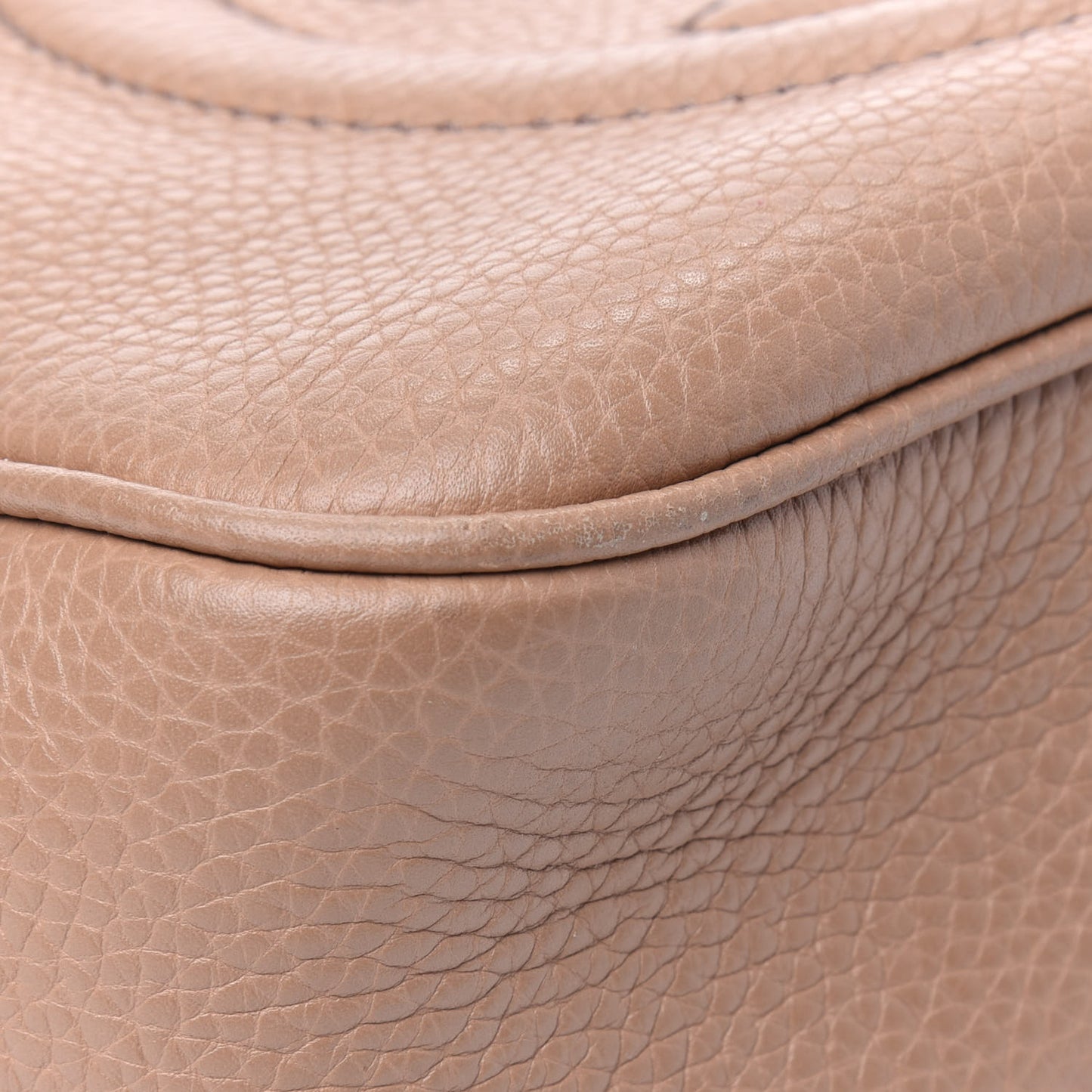 Pebbled Calfskin Small Soho Disco Bag Rose Beige