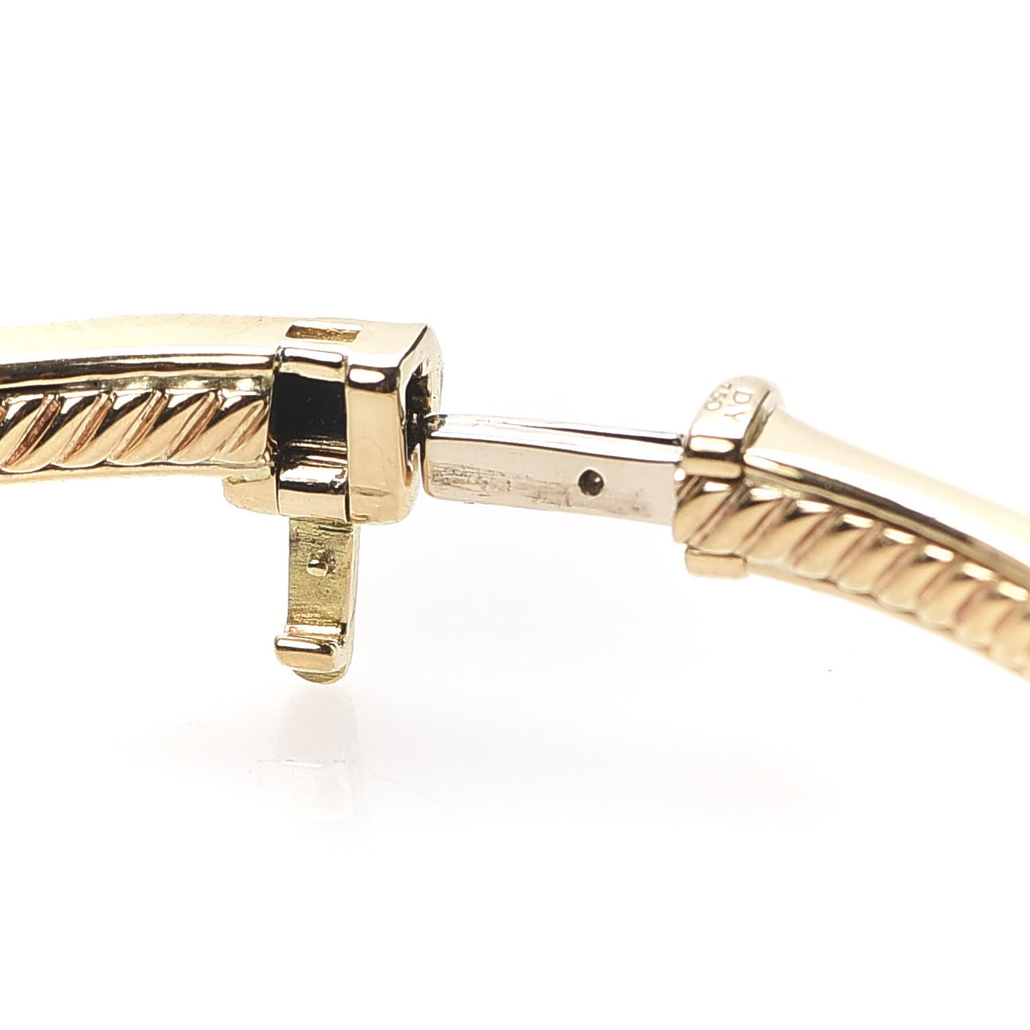 18K Yellow Gold 3mm Single Row Stax Faceted Bangle Bracelet