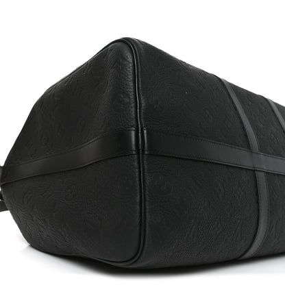Louis Vuitton Taurillon Monogram Keepall Bandouliere 50 Black 7 of 8