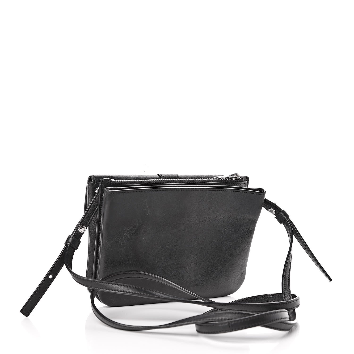 Saint Laurent Calfskin Monogram Tri Pocket Crossbody Bag Black 3 of 13